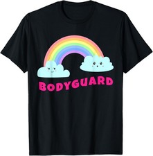 Bodyguard Shirts | Sarcastic Retro Rainbow Funny Bodyguard T-Shirt picture