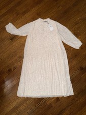 NWT Famous Zara Printed Creased-Effect Polka Dot Midi Dress - MEDIUM picture