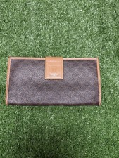 AUTHENTIC CELINE VINTAGE MACADAM LEATHER LONG SNAP WALLET BROWN picture