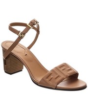 Fendi Delfina Ff Leather Sandal Women's Brown 40 picture
