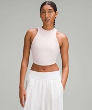 NWT Lululemon Light Flush Pink FUSP Hold Tight Cropped Tank Top  Size 6 picture