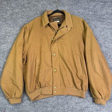 Vintage H Stockton Bomber Jacket Mens Large Light Brown 100% Cashmere USA Made picture