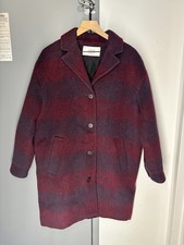 Maison Kitsune bordeaux check Maroon Coat, Oversized Fit Medium picture