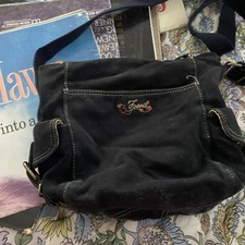 Fossil Vintage Canvas Corduroy Black Crossbody Shoulder Bag Purse Y2K picture