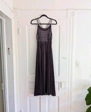 Vintage 90's Pappéll Boutique Gray Velvet Spaghetti Strap Evening Gown picture