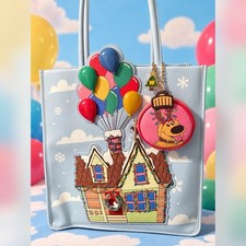 Pixar Up Christmas Tote Bag — BoxLunch Exclusive, Dug Coin Purse, Never Used picture