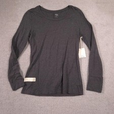 Ana A New Approach Shirt Womens Small Gray Long Sleeve Crew Neck Jersey Top picture