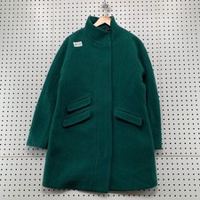 J Crew Italian Wool Coat Womens SIze 8 Green Stadium Cloth Wool Blend Overcoat picture