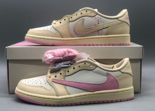 Men's Travis Scott x Jordan 1 Low OG “Shy Pink”  Sneakers  IQ7604-100 picture