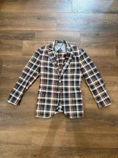 Hackett London Blazer Mens Made in Italy Linen Cotton Plaid Sport Coat Jacket picture