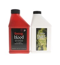 Fake Blood and Liquid Latex 16 Oz -  Vampire Blood, SFX Latex - Perfect Combo picture