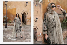 Women’s Pakistani Salwar Kameez stitched Beige Chiffon Dupatta 10B picture