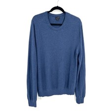 J. CREW Men's Cotton Crewneck Sweater Navy Blue Pullover Long Sleeve Size Large picture