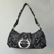 VINTAGE Y2K Shoulder Bag with Studs 00s Biker Grunge Streetwear Glam-Rock Denim picture