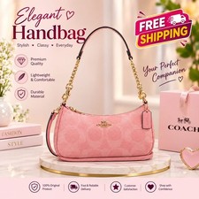 Coach Teri Shoulder Signature Canvas CAL51 Powder Pink outlet NEW picture