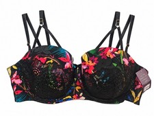 Cacique Lane Bryant Seriously Sexy Boost Underwire Bra SZ 42DD Floral Lace picture