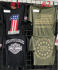USA 250th Anniversary Shirts Harley Davidson Freedom 1776-2026 picture