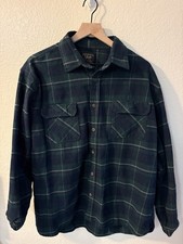 Jachs MFG Men's Green Blue XL Plaid Flannel Long Sleeve Button-Up Shirt Pockets picture