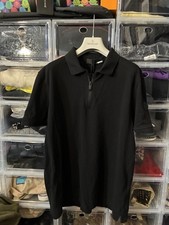 Rare Moncler Polo Quarter Zip Black Reflective Tricolor Zipper 2XL $795 picture