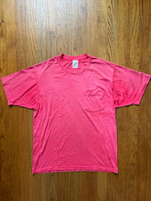 Vintage Jerzees Salmon Color Pocket Crew Neck Short Sleeve T-Shirt (Size:Medium) picture