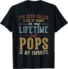 Pops Is My Favorite Name - Father's Day Pops Dad Graphic T-Shirt Unisex Black picture