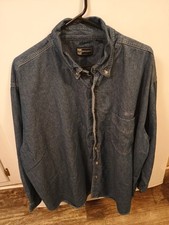 Vintage Blue Generation Wendy's Employee Denim Shirt 3XL Button Down Long Sleeve picture
