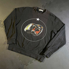 Givenchy Paris Men's XL Black Crewneck Pullover Fleece Cotton Monkey Graphic picture