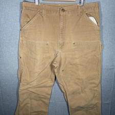 Carhartt B01 BRN Double Knee Carpenter Pants Mens 34x32 USA Vintage Trashed picture