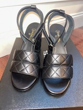 Authentic New CHANEL Strappy Sandals with Block Heel Size 36 with box picture