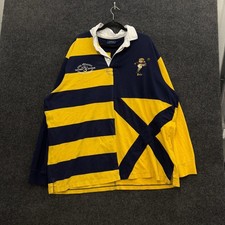 Polo Ralph Lauren Polo Bear Rugby Shirt Navy Yellow Striped 2XLT Mens picture