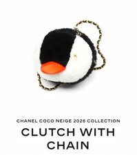 CHANEL Coco Neige 2026 Penguin Clutch with Chain Shearling NEW Rare AP5399 picture