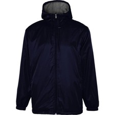 Champion 1554TU Stadium Jacket Navy Mens Sz L Hooded Water Resistant Fleece Coat picture