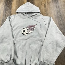 Vintage Champion Reverse Weave Hoodie Mens XL Gray Eagle Soccer Team Sweatshirt picture