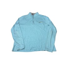 Southern Pines Mens Large Quarter Zip Pullover Light Blue Cotton Modal Sweater picture