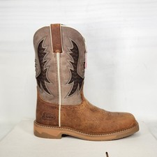 Justin Work Boots Men Size 9 Redwood Water Buffalo Square Toe EH Leather SE4110 picture