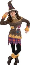 Girls` Creepy Scarecrow Costume Kids Spooky Scarecrow Halloween Dress S - XL picture