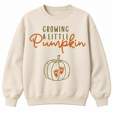 Growing A Little Pumpkin Sweatshirt Fall Maternity Pregnancy Announcement Gift picture