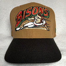 New Era 59FIFTY Bisons 7 3/8 Fitted Baseball Cap Brown/Black Green Brim picture