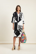 Vintage Penthouse Gallery Catherine Ogust Mod Graphic Tunic Dress S 70s Signed picture