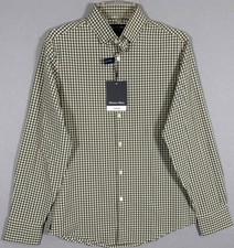 NWT Mizzen Main Leeward Shirt Men S Trim Fit Green Check Plaid No Tuck  picture