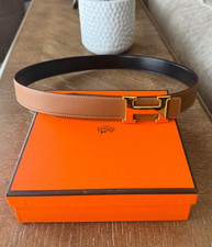 Hermès Reversible H Belt 32mm Gold Brown ,Black, Gold Buckle Size 90 picture