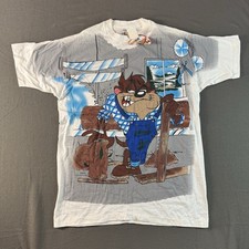 VTG LOONEY TUNES TAZ 1996 BIG PRINT T-SHIRT SIZE L picture