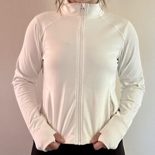 Lululemon Dupe All In Motion White Athletic Zip-Up Jacket | Women's L picture