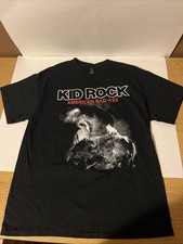 Men’s Kid Rock American Bad-Ass Tour 2025 Black T-Shirt Size Large picture