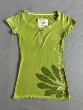 Rare Vintage Y2K lime green henley top picture
