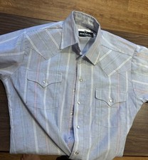 Vintage Panhandle Slim Ranch Town Pearl Snap Western Shirt Striped Mens picture