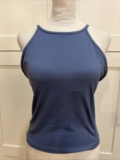 Lululemon Water Drop Blue Lightweight High Neck Yoga Tank Top Women’s Sz 8 picture