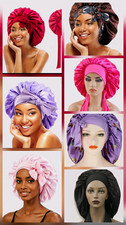 Wholesale Set Of 7 Women's Satin Polyester Bonnet Headwrap, Elastic Band, Bow picture