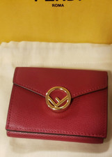 Fendi Red Leather Micro Trifold Wallet- New in the Box picture