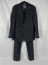 Truclothing 3PC Pant Suit Mens 38R Black Wool Blend Formal Old Money NWOT picture